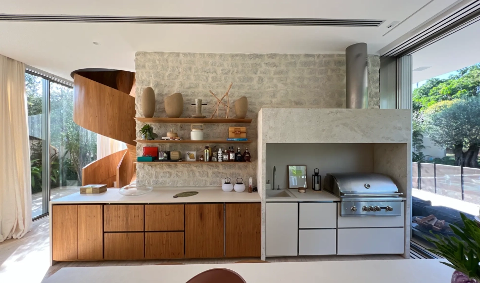 Balcão completo refrigerado integrado a marcenaria